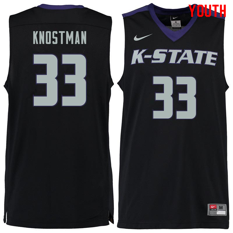 Youth #33 Dick Knostman Kansas State Wildcats College Basketball Jerseys Sale-Black - Click Image to Close